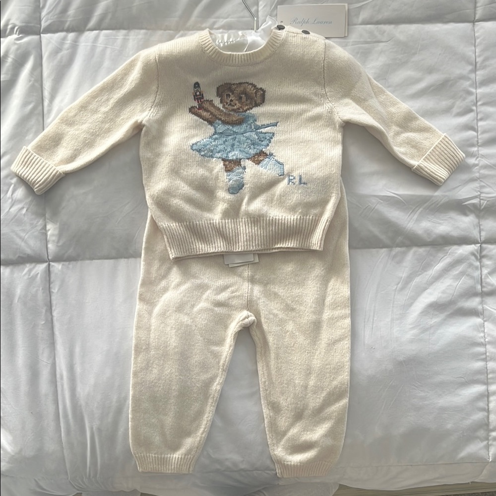 Polo Bear Wool-Blend Sweater & Pant Set